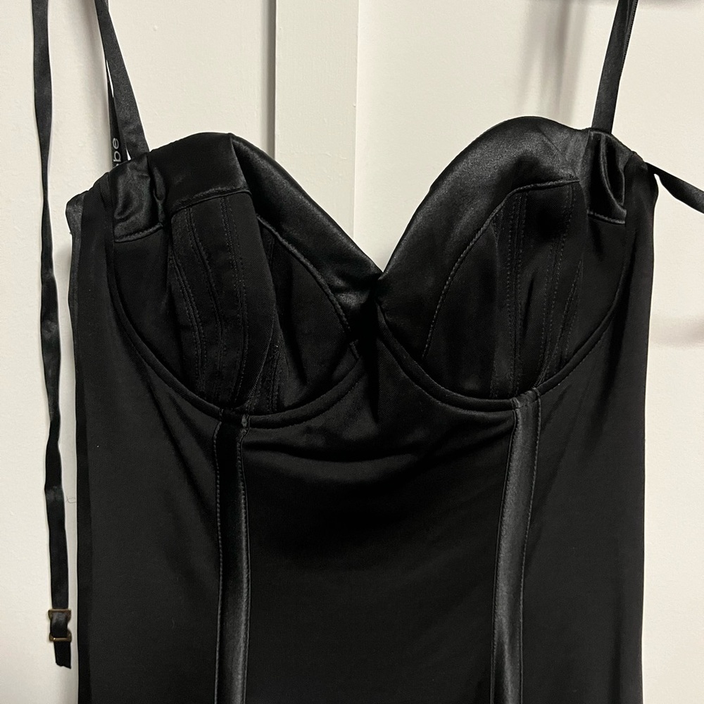 Black ASYM tie Back Dress XSMALL